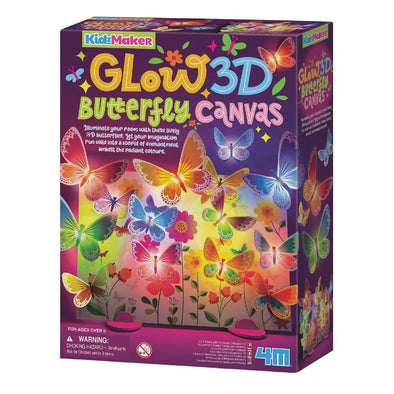 Glow 3D Butterfly Canvas