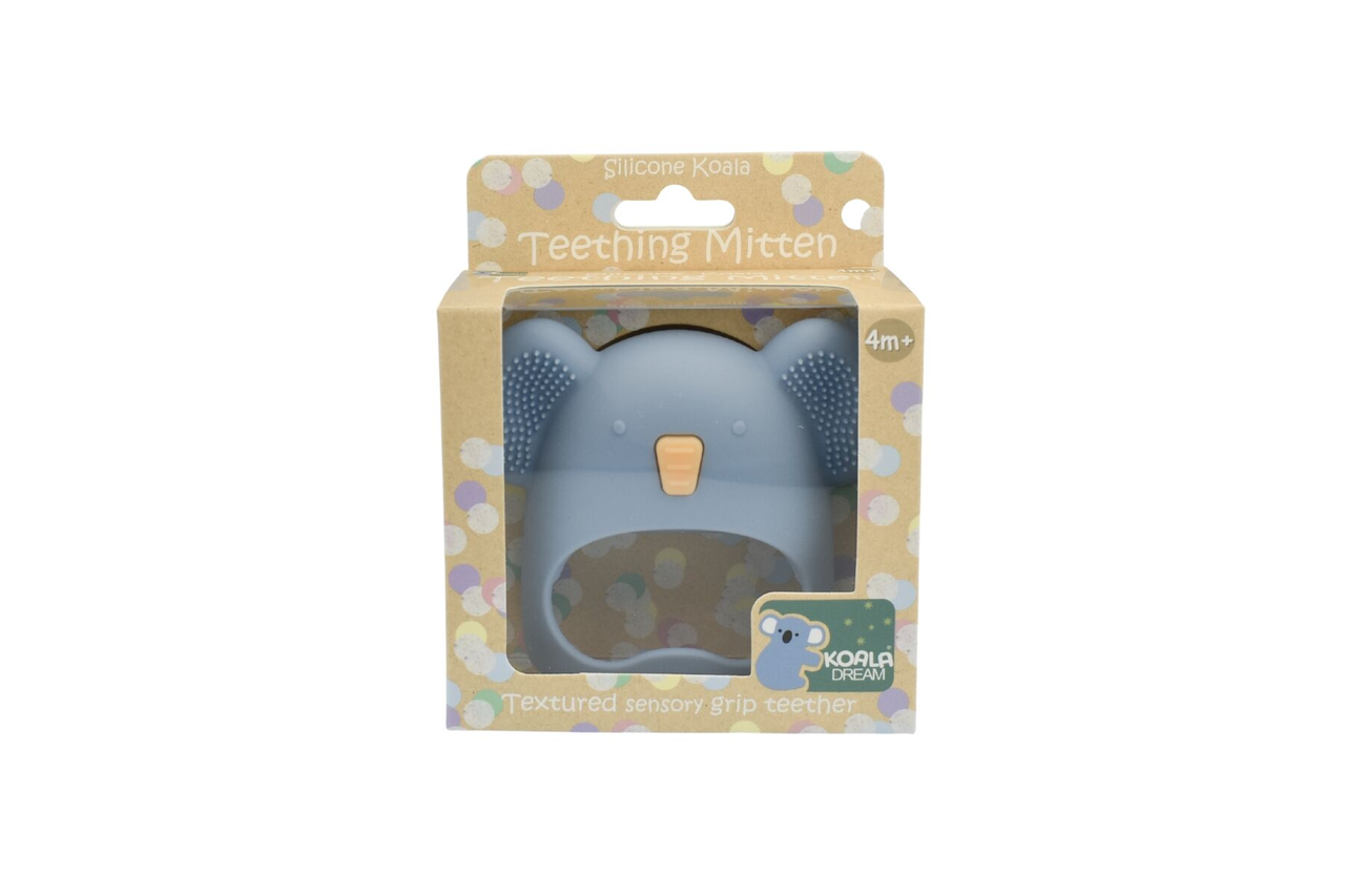 Silicone Koala Teething Mitten / Blue