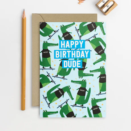 Crocodile Birthday Dude Card
