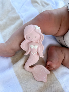 Natural Rubber Teether - Maeve The Mermaid - Berry