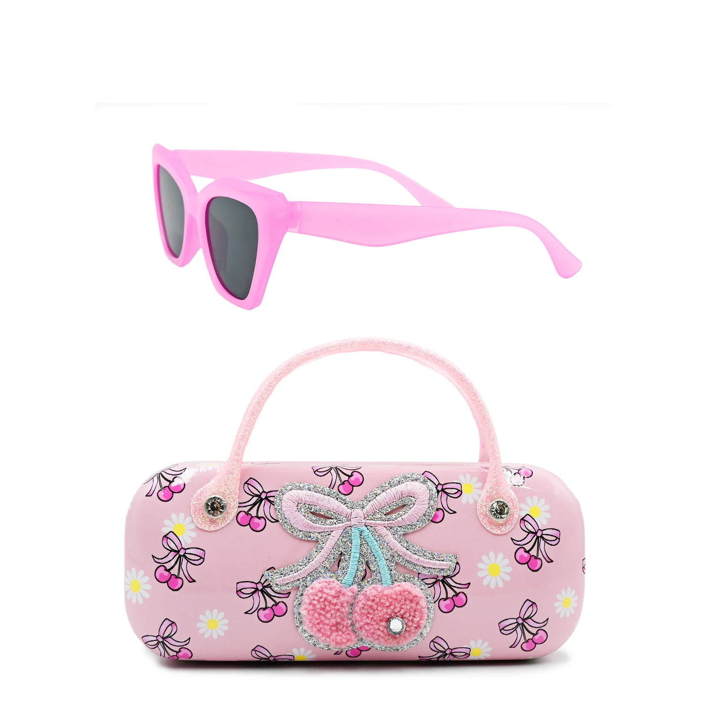 Cherry Bow Case & Sunglasses - Petal