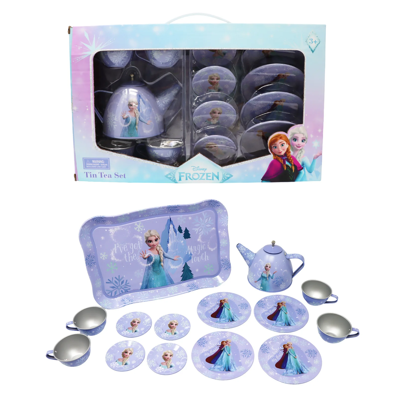 Frozen Elsa Magic Touch Tin Tea Set