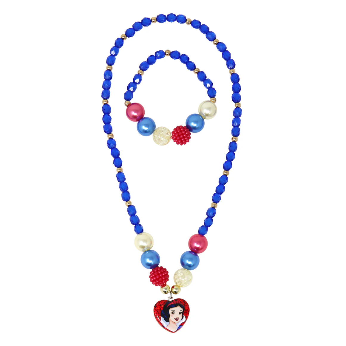 Disney Princess Pendant Stretch Beaded Necklace and Bracelet - Snow White