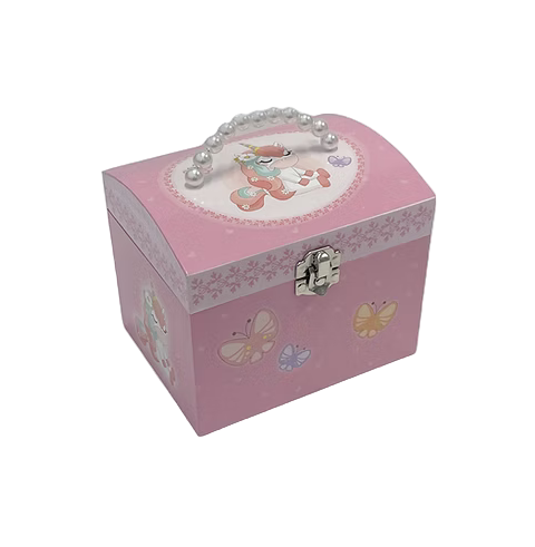 Jewellery Box with Pearl Handle - unicorn & Butterflies - DAN20