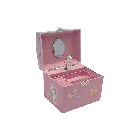 Jewellery Box with Pearl Handle - unicorn & Butterflies - DAN20