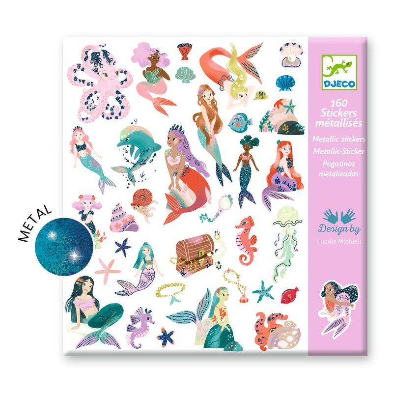 160 Sparkly Mermaids Metallic Stickers