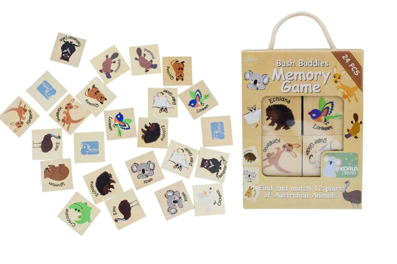 Bush Buddies Wooden Memory Game / Australian Animals