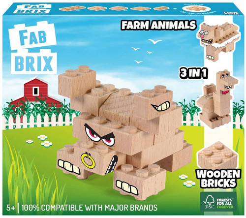 3 in 1 Farm Animals wooden set