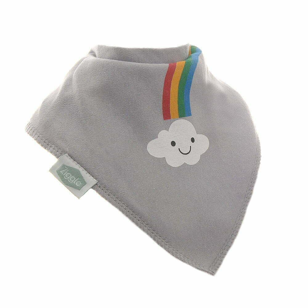 Bandana Dribble Bib - Smiling Cloud Gray