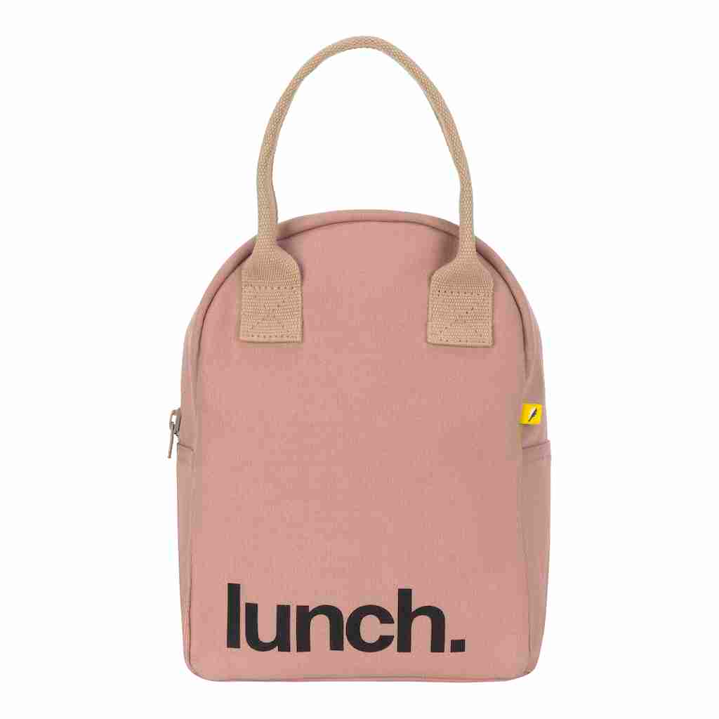 Zipper Lunch Bag - Mauve Pink 'Lunch'