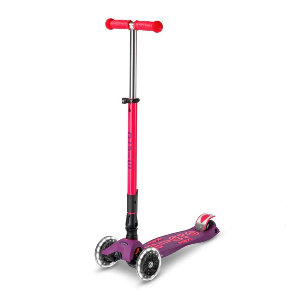 Micro Maxi Deluxe Foldable Neon LED Scooter - Ultra Pink