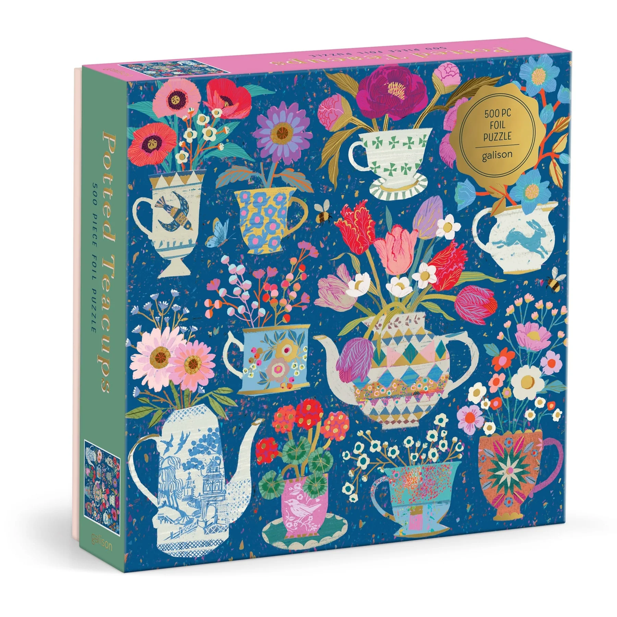 500 pc Foil Puzzle - Victoria Ball Potted Teacups