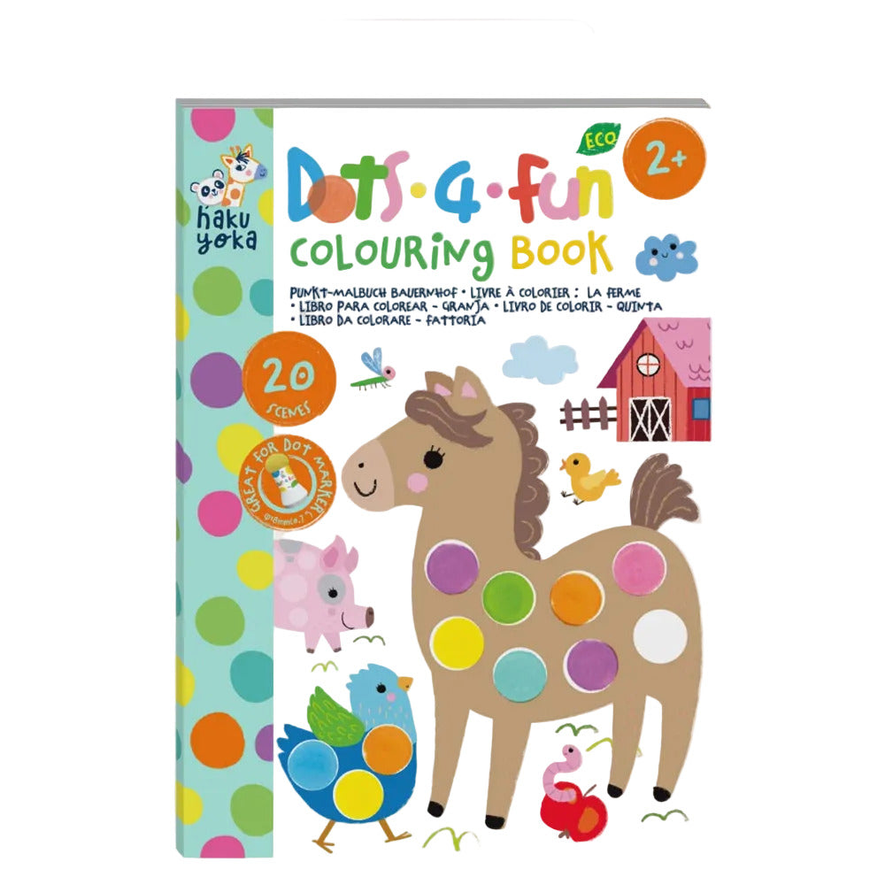 Haku Yoka - Dots 4 Fun Colouring Book - Farmyard