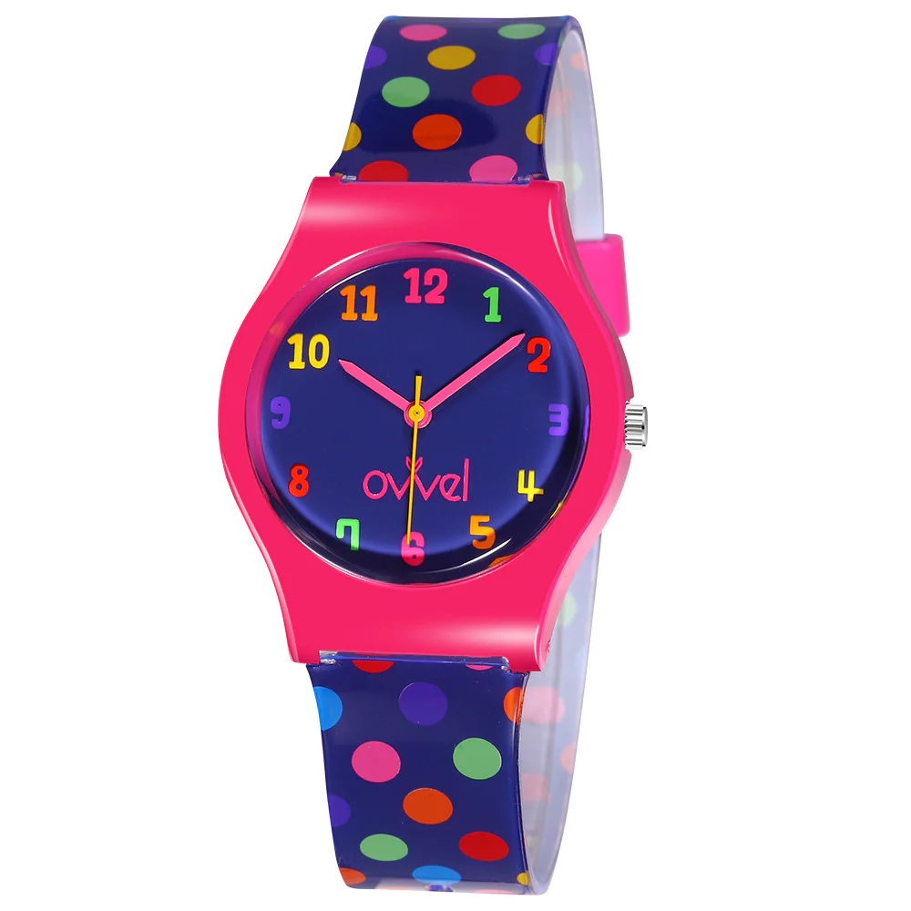 Girls Analog Colourful Polka Dotted Watch