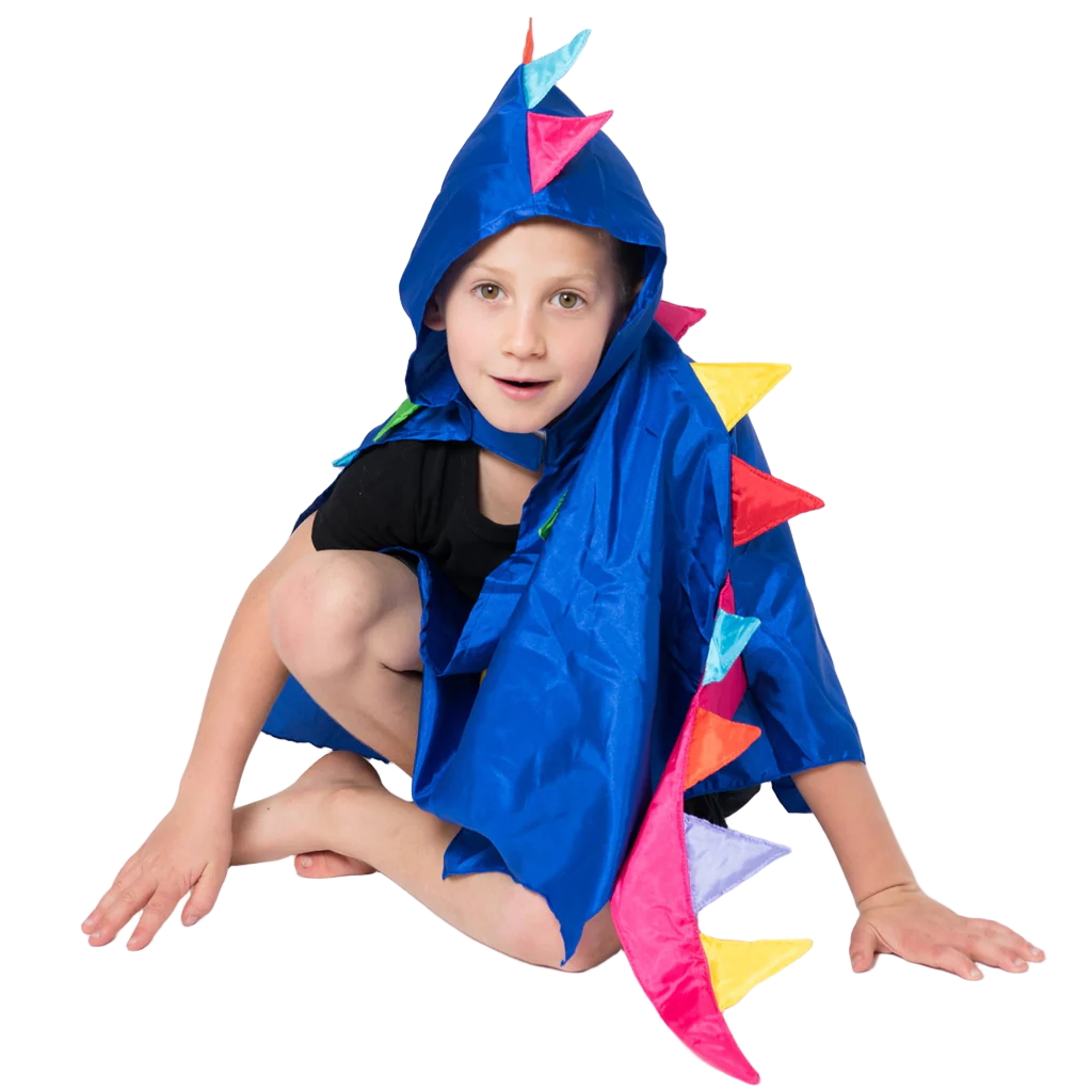 Blue Dragon Cape with Rainbow Spikes