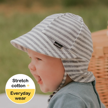 Legionnaire Flap Sun Hat - Grey Stripe