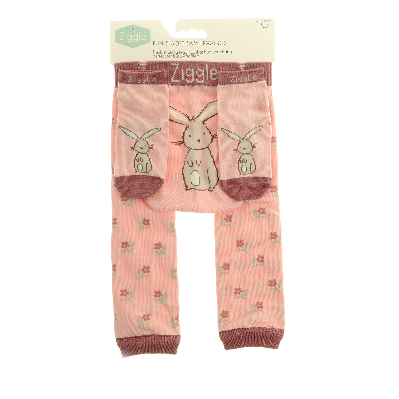 Bunnies Pink Leggings and Socks Set - 6 -12 months