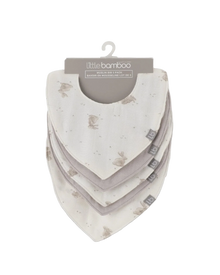 Muslin Bib 5pk - Stone Grey