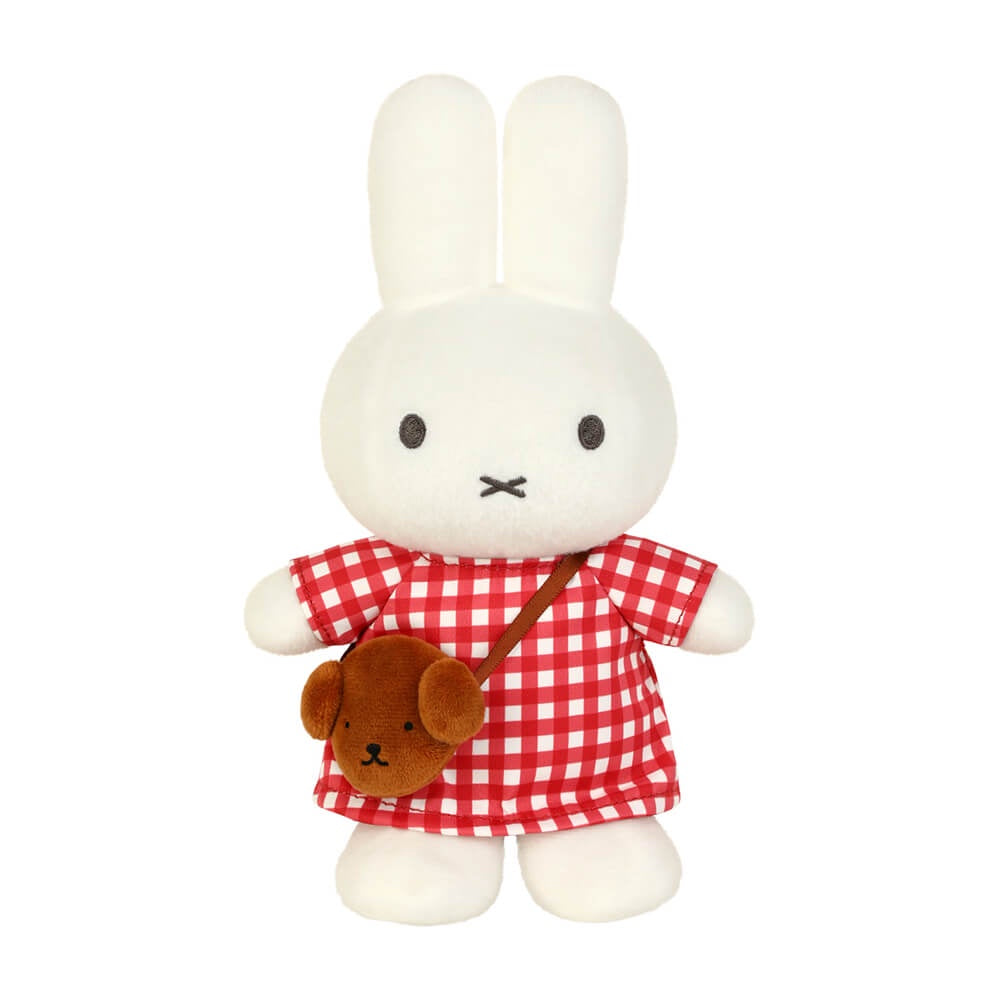 Miffy Checkered Dress with Snuffy Bag Plush