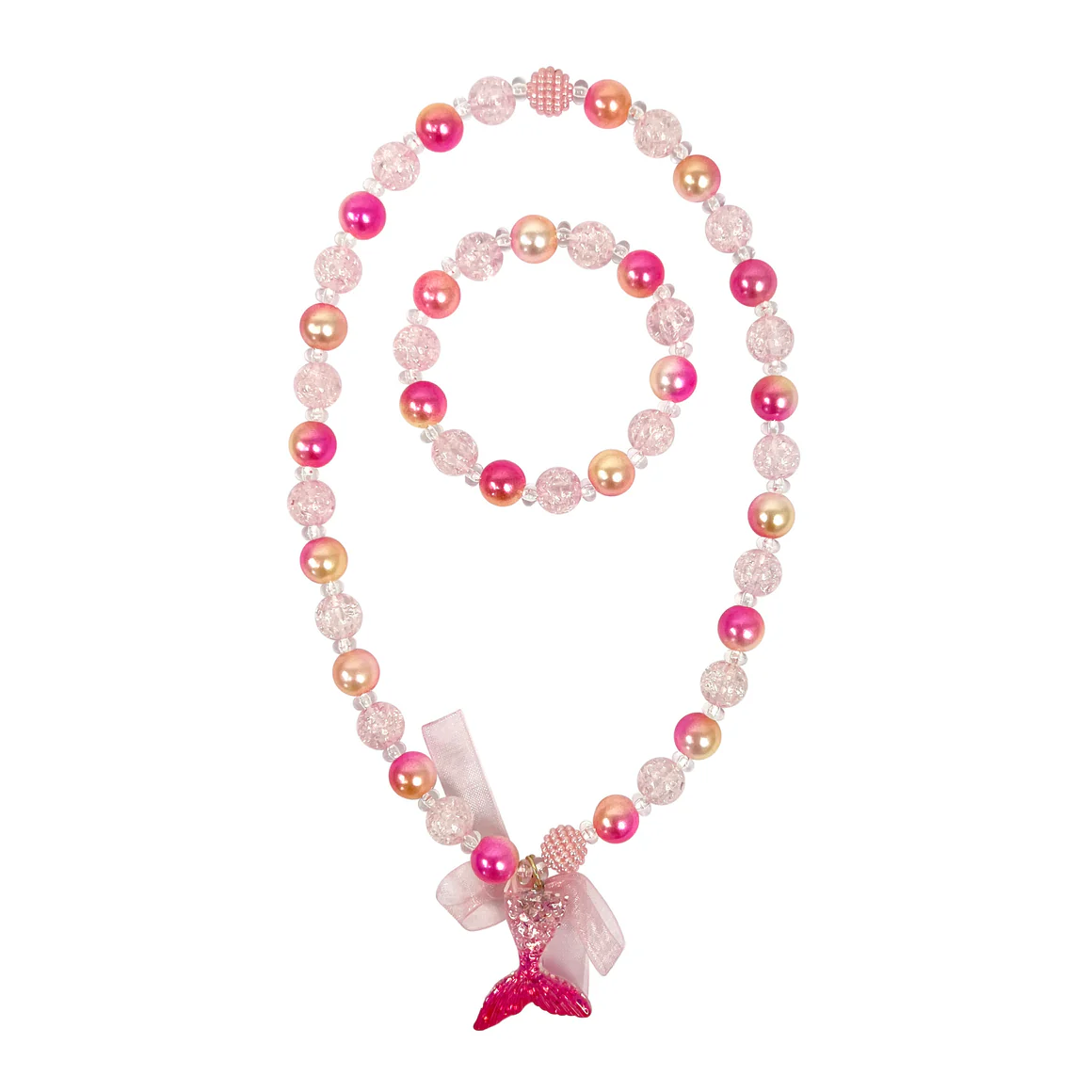 Dreamland Mermaid Heart Necklace and Bracelet Set