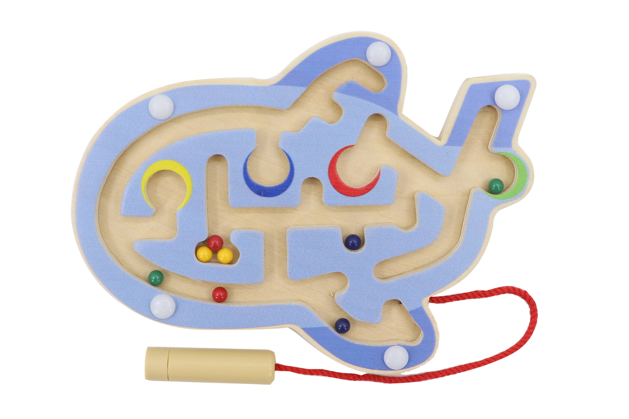 Wooden Plane Magnetic Labyrinth