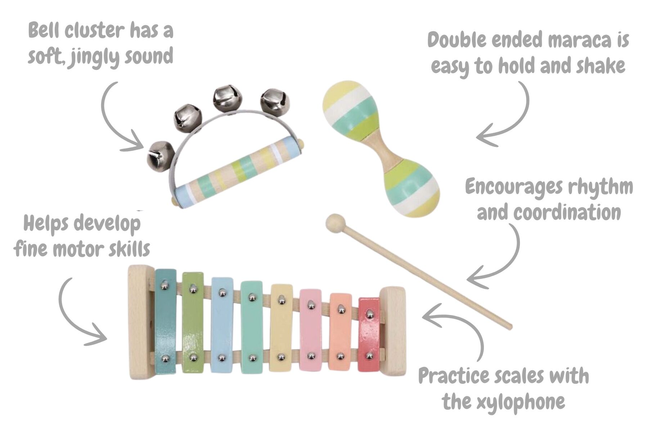 Wooden Music Xylophone Set 3pc