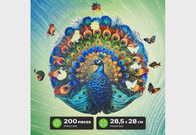 Peacock 200pc Wooden Jigsaw Puzzle