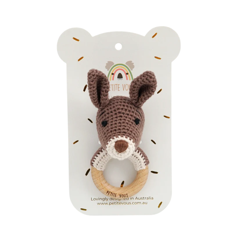Crochet Ring Rattle Kobe Kangaroo