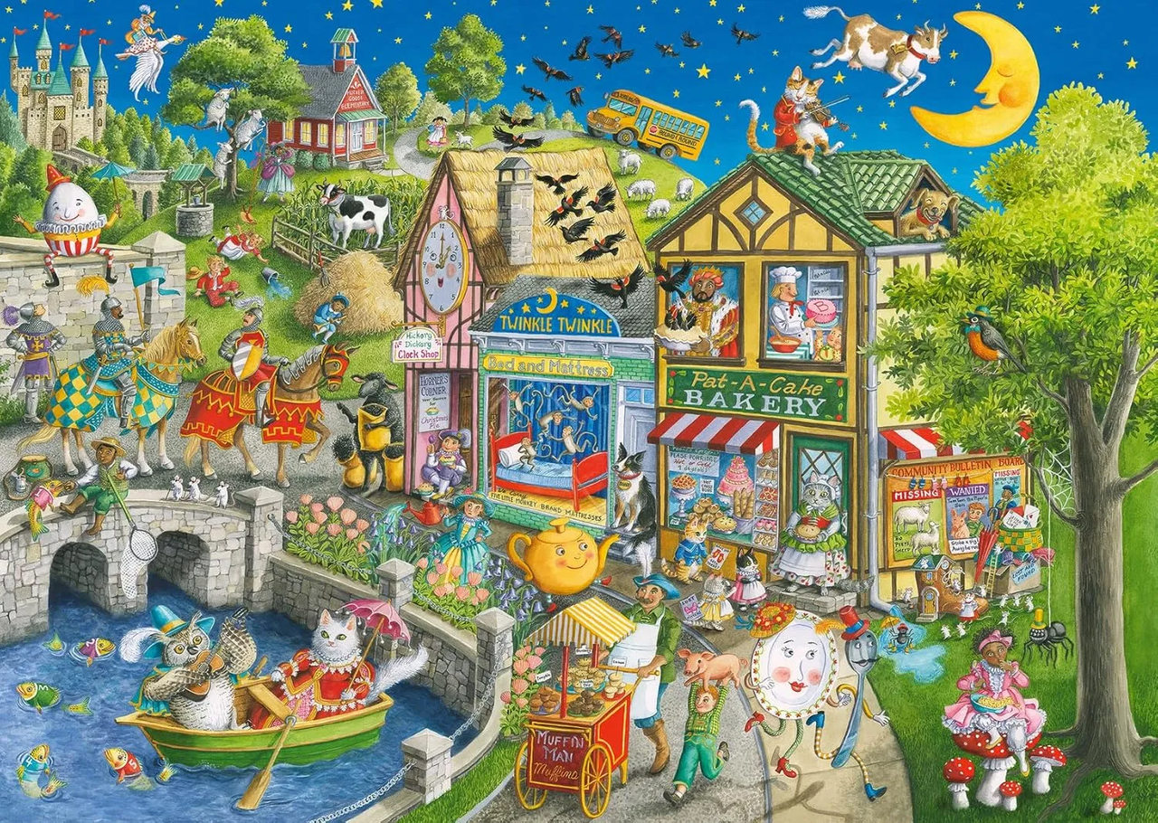 1000 pc Puzzle - Mother Gooseville