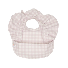 Recycled frills bib - Gingham Lilac