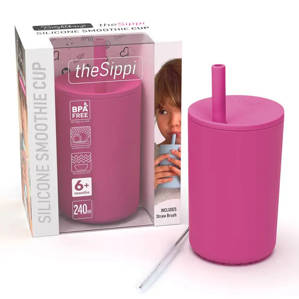 Silicone Smoothie Cup with Stopper Straw