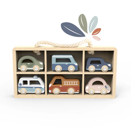 Car Display Case - with 6 vehicles