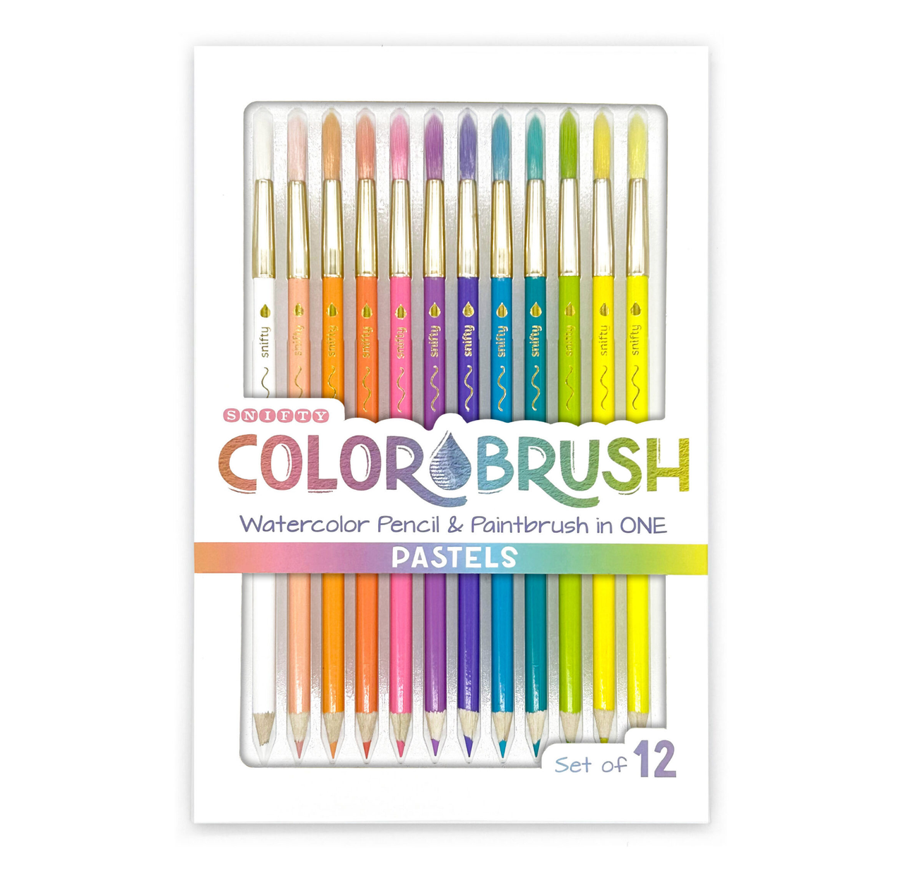 Colorbrush Watercolor Pencil Brush Set - Pastel Colors (Set of 12)