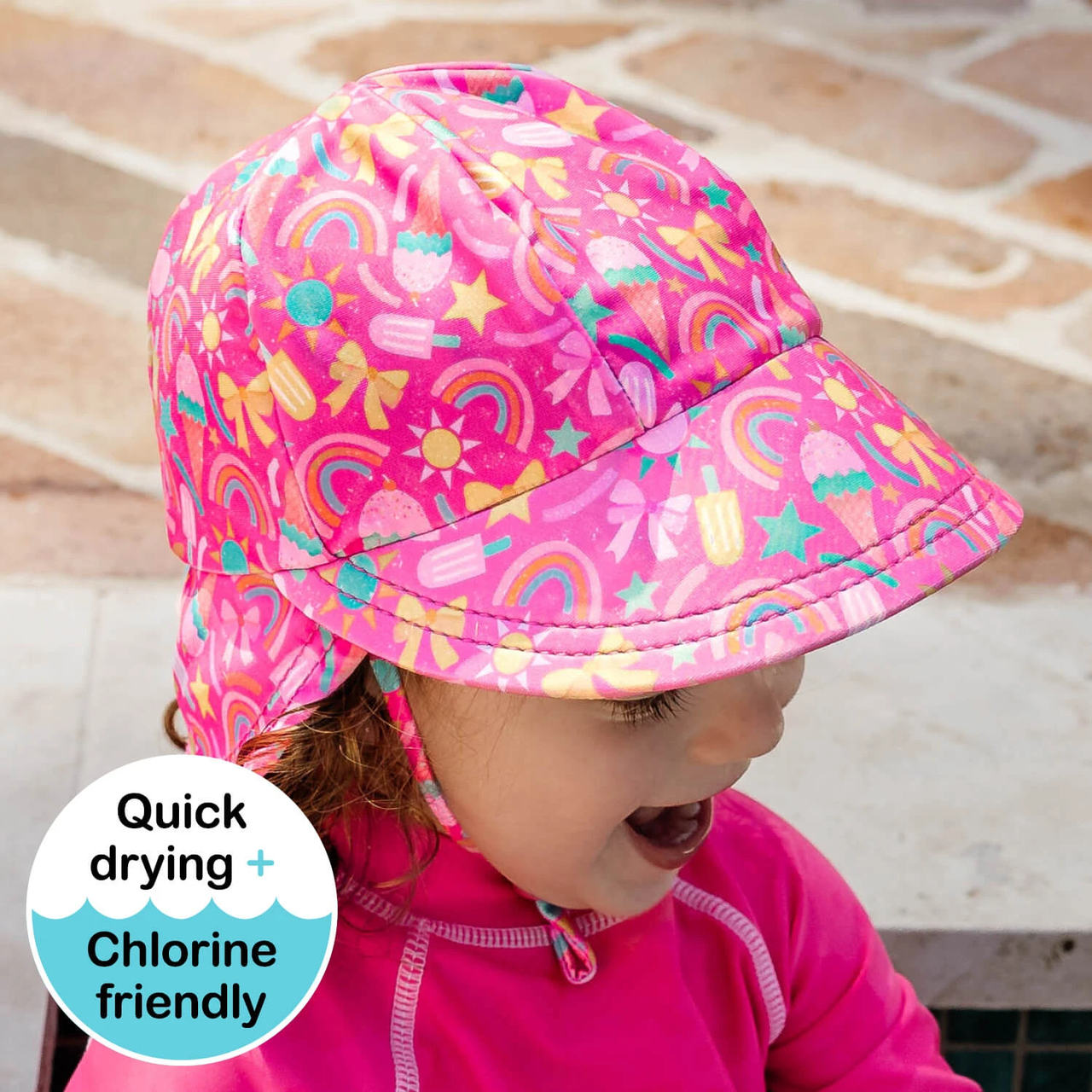 Legionnaire Flap Swim Hat - Rainbow