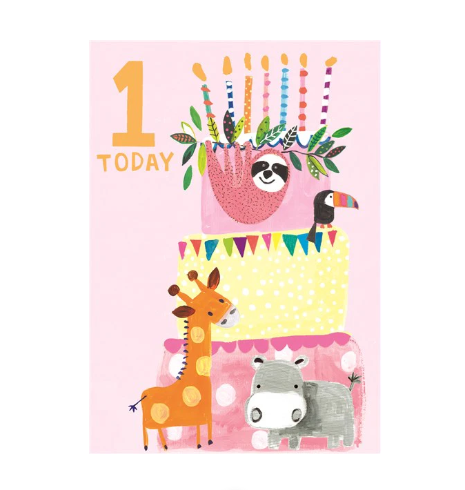 1 Today Animal Cake Birthday Card