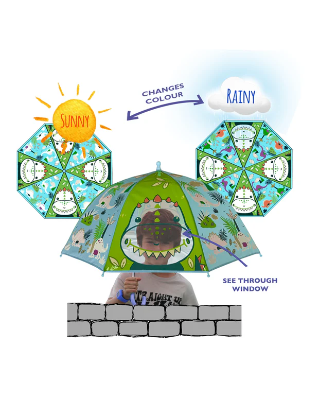 Colour Changing Umbrella - Dinosaur