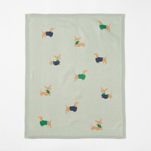 Dachshund knitted baby blanket