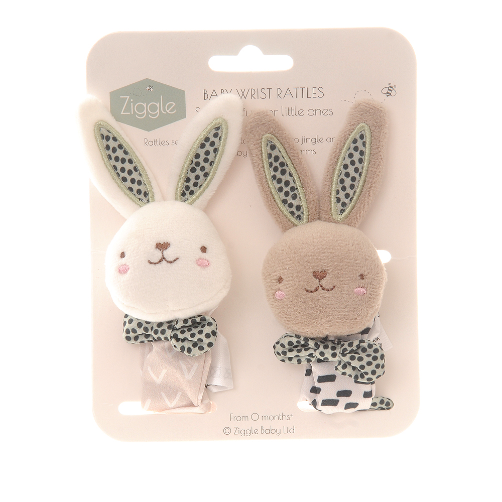 Plush Wrist Rattles Bunnies - 0 Months