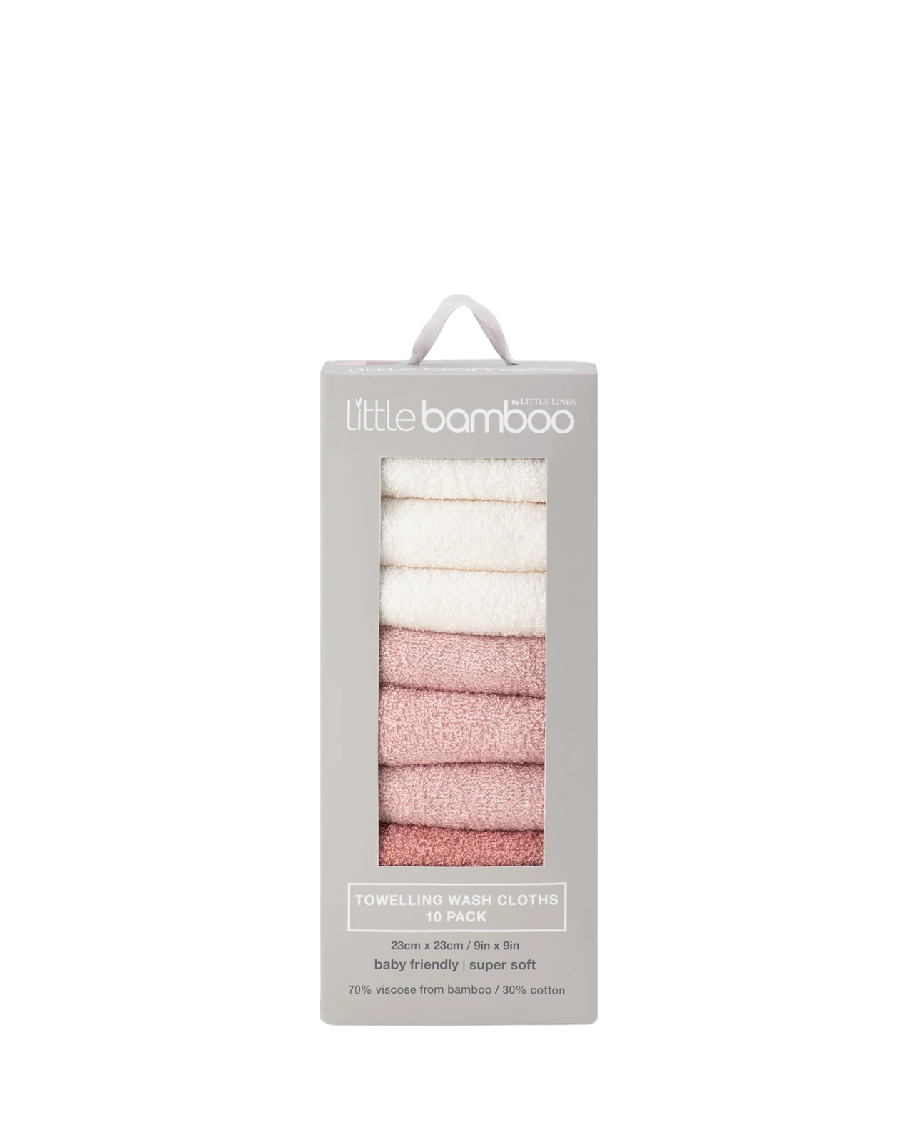 Towelling Wash Cloth 10 pack - Dusty Rose