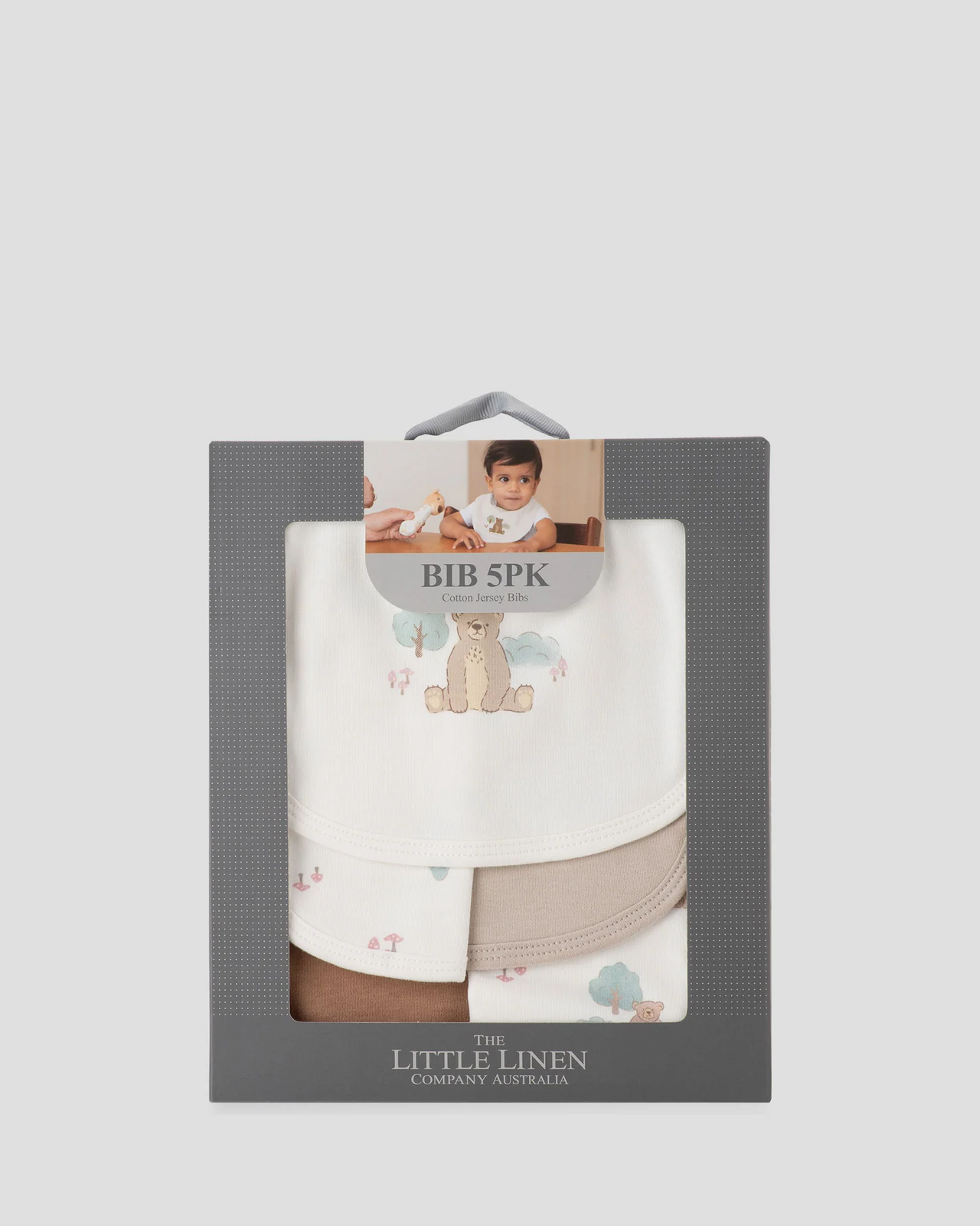 Cotton Jersey 5 Pk Bibs - Bushland Bear