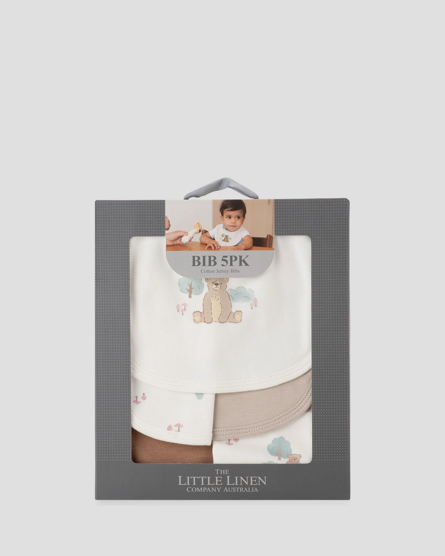 Cotton Jersey 5 Pk Bibs - Bushland Bear