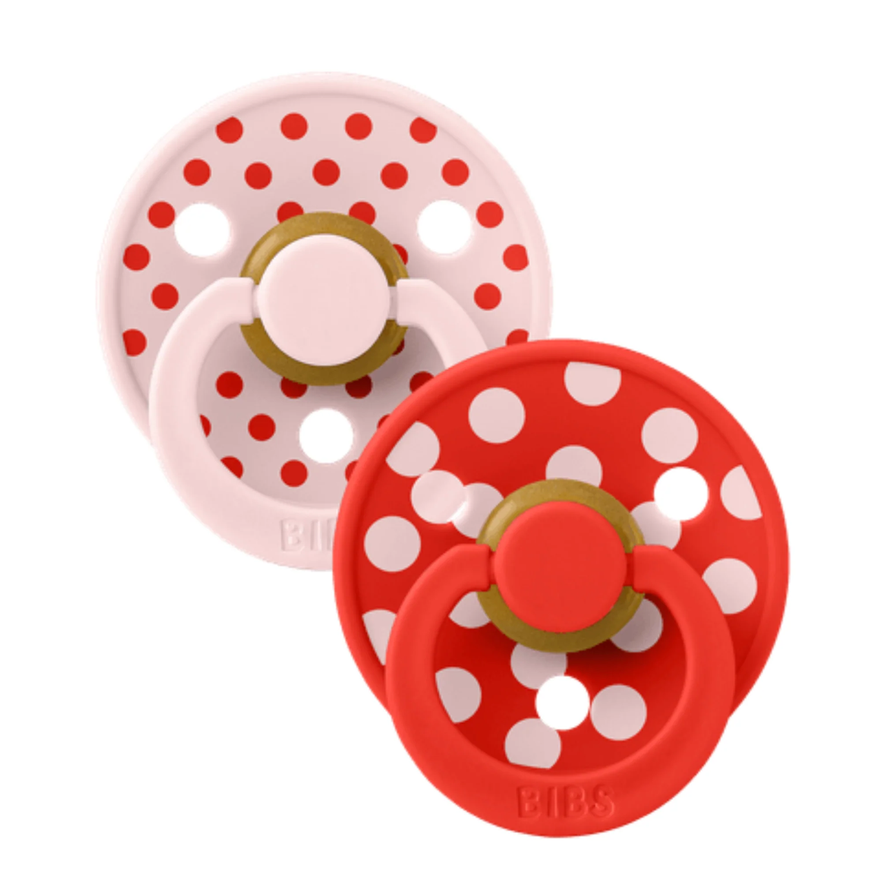 Bibs Pacifier - Studio Polka Collection - Size 2 (Blossom/Candy Apple)