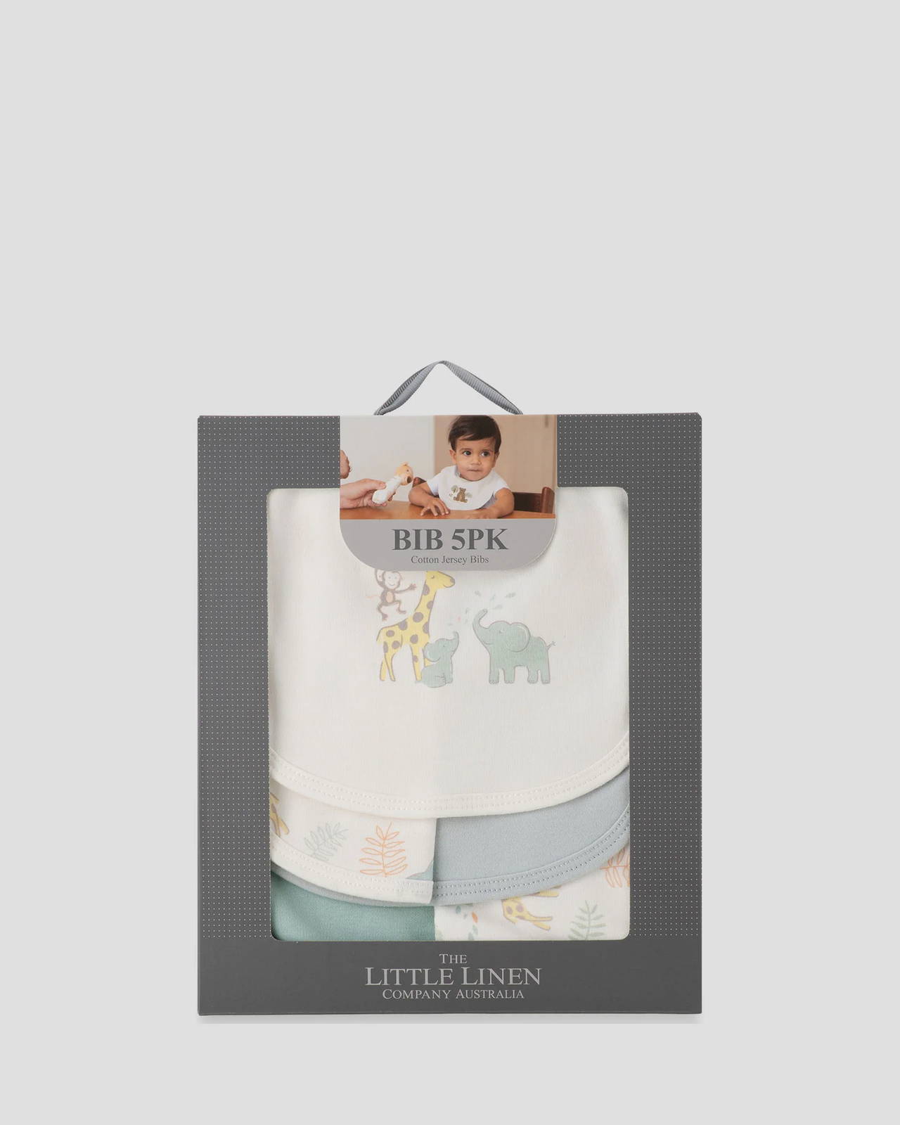 Cotton Jersey 5 Pk Bibs - Savannah Giraffe