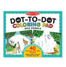 Dot to Dot Coloring Pad - Wild Animals