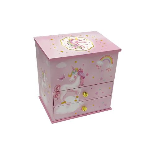 Unicorn Two Draw Musical Jewelry Box DAN124