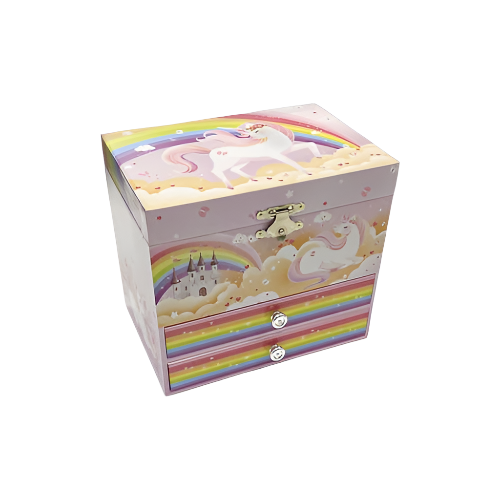 Rainbow Two Draw Musical Jewelry Box DAN130