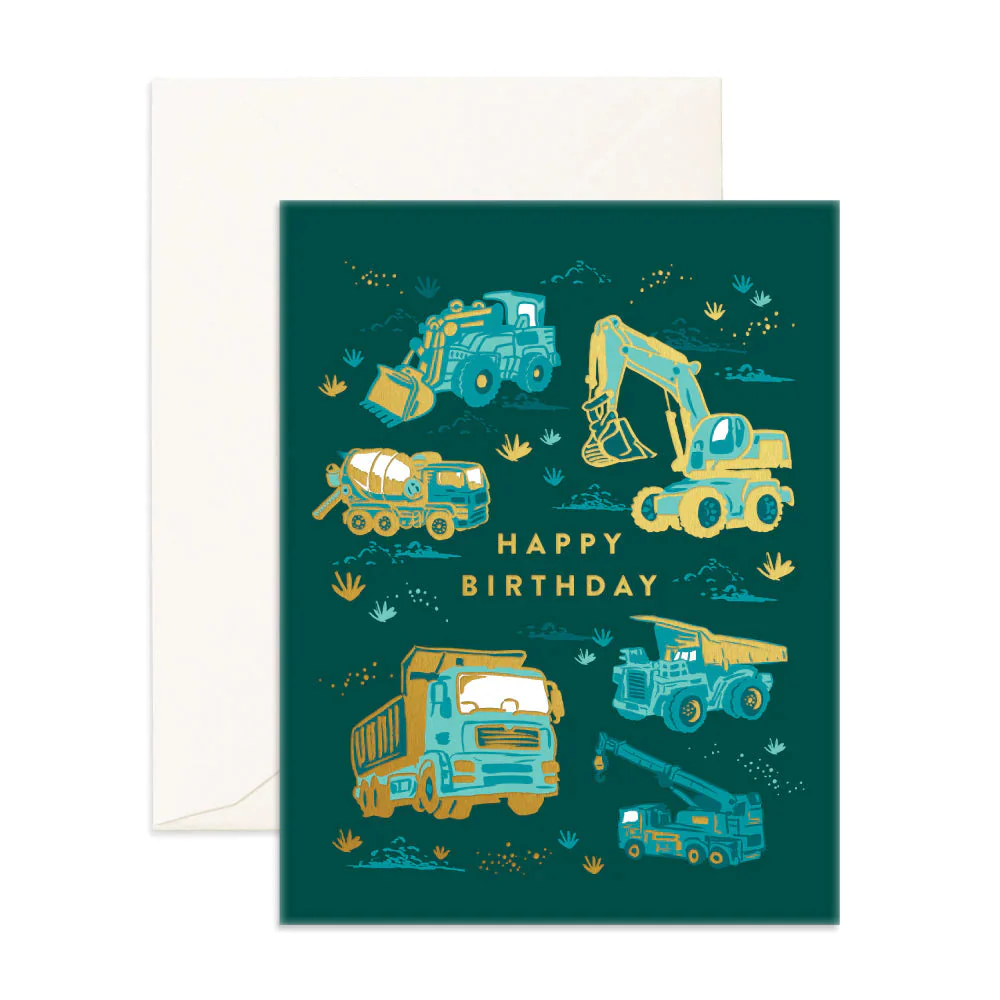 Happy  Birthday Trucks Greeting Card