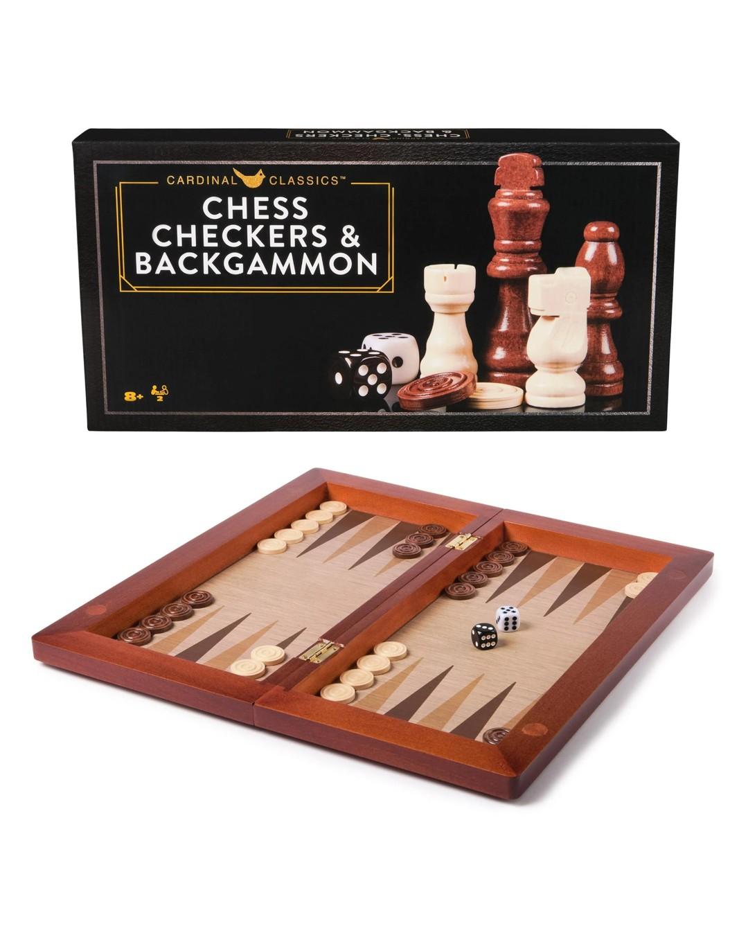 Cardinal Classics Chess, Checkers and Backgammon Set