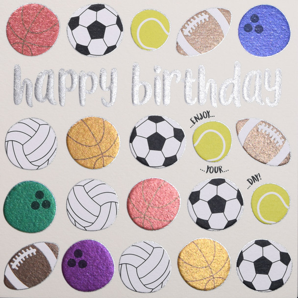 Happy Birthday Card- Sports Balls
