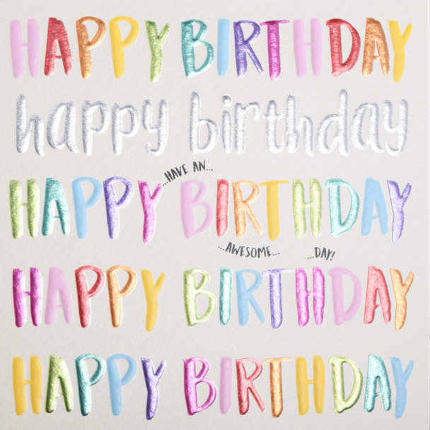 Happy Birthday Card - Rainbow Writing